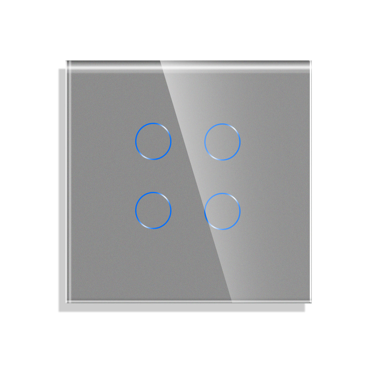 Four Gang Pure Glass Wifi Smart Switch - No Neutral or Neutral - Multiple Way