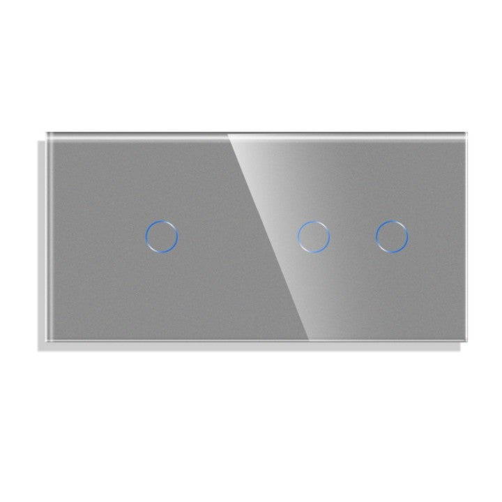 Twin Three Gang Pure Glass Wifi Smart Switch - No Neutral Dimmer Kit - 3 Modules