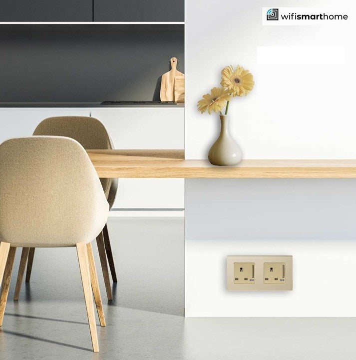 Pure Glass - Double Luxury UK Socket - 13 AMP - with Switch