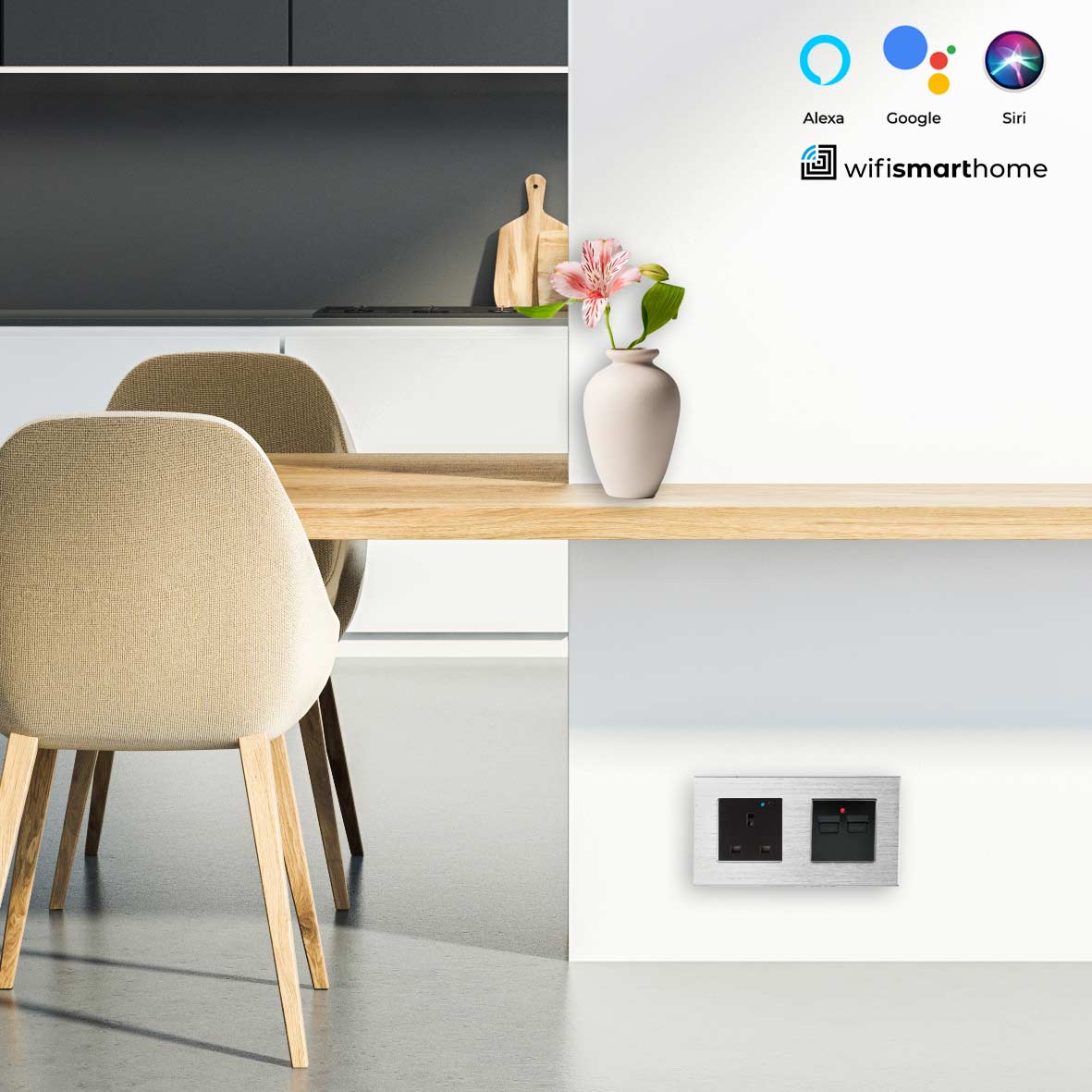 Prestige Pro Double Wifi Smart UK Socket - 13 AMP - USB