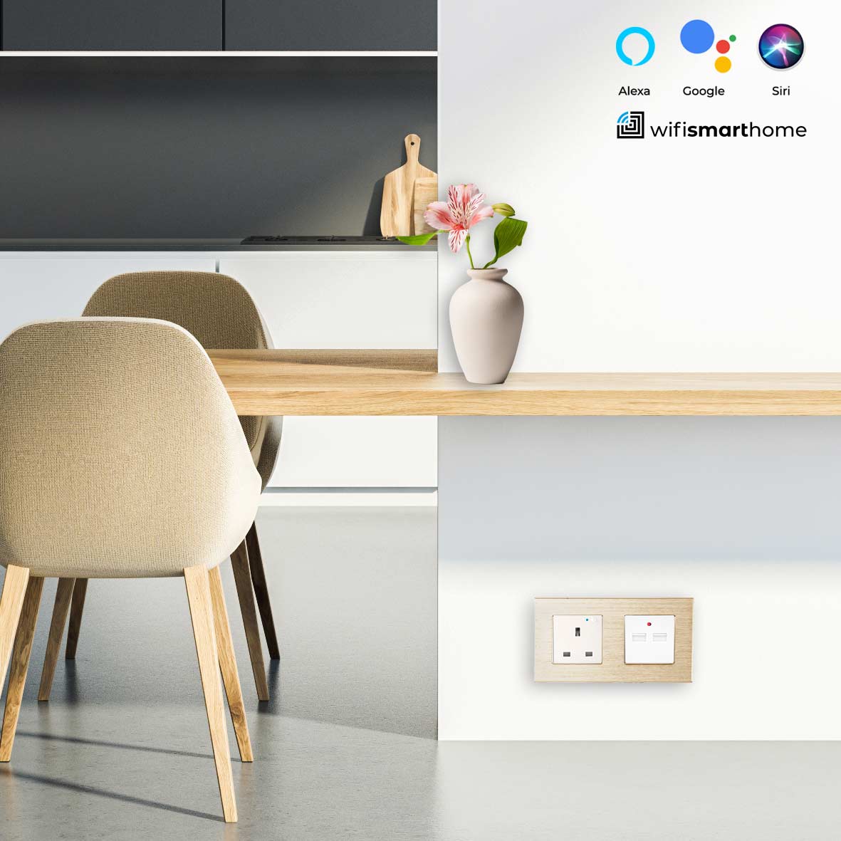 Prestige Pro Double Wifi Smart UK Socket - 13 AMP - USB