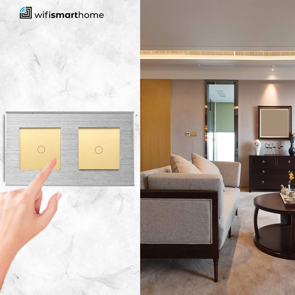 Prestige Pro - Two Gang - Double Plate - Standard Light Switch - Non Wifi - Two Way