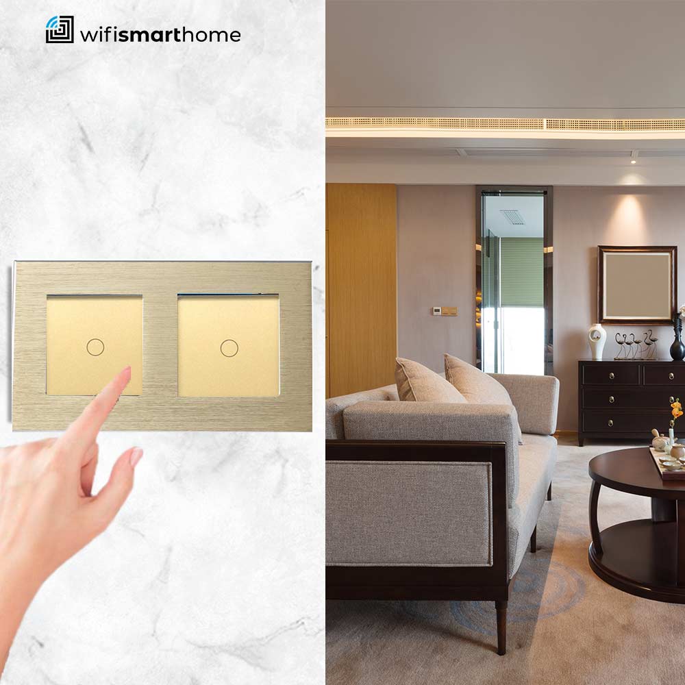 Prestige Pro - Two Gang - Double Plate - Standard Light Switch - Non Wifi - Two Way