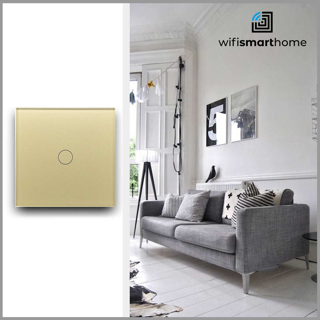 One Gang Pure Glass Wifi Smart Switch - 20 Amp