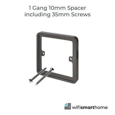 WiFi Smart Switch Black 1 Gang Spacer Plate