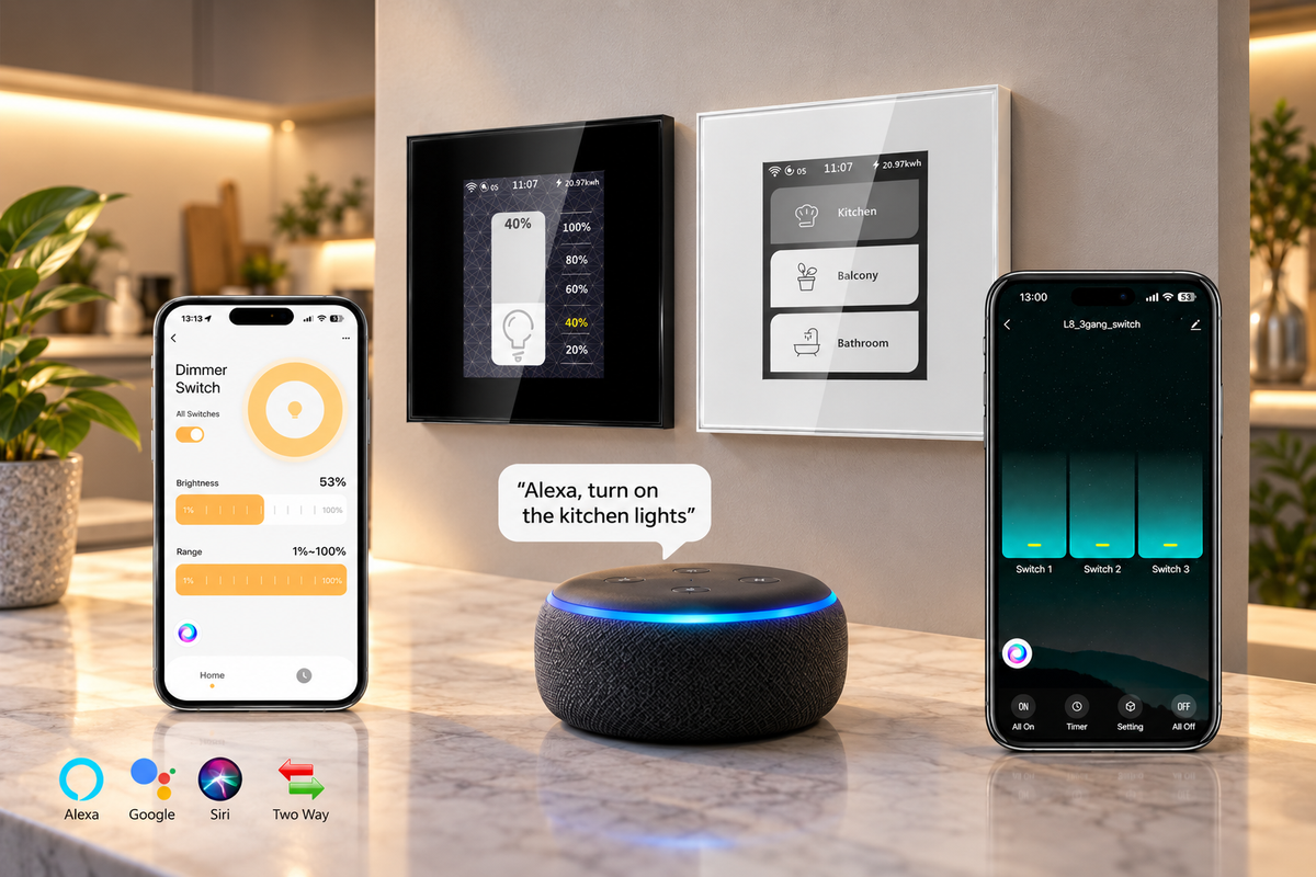 LCD Touch Wi-Fi Smart Switches and Dimmers
