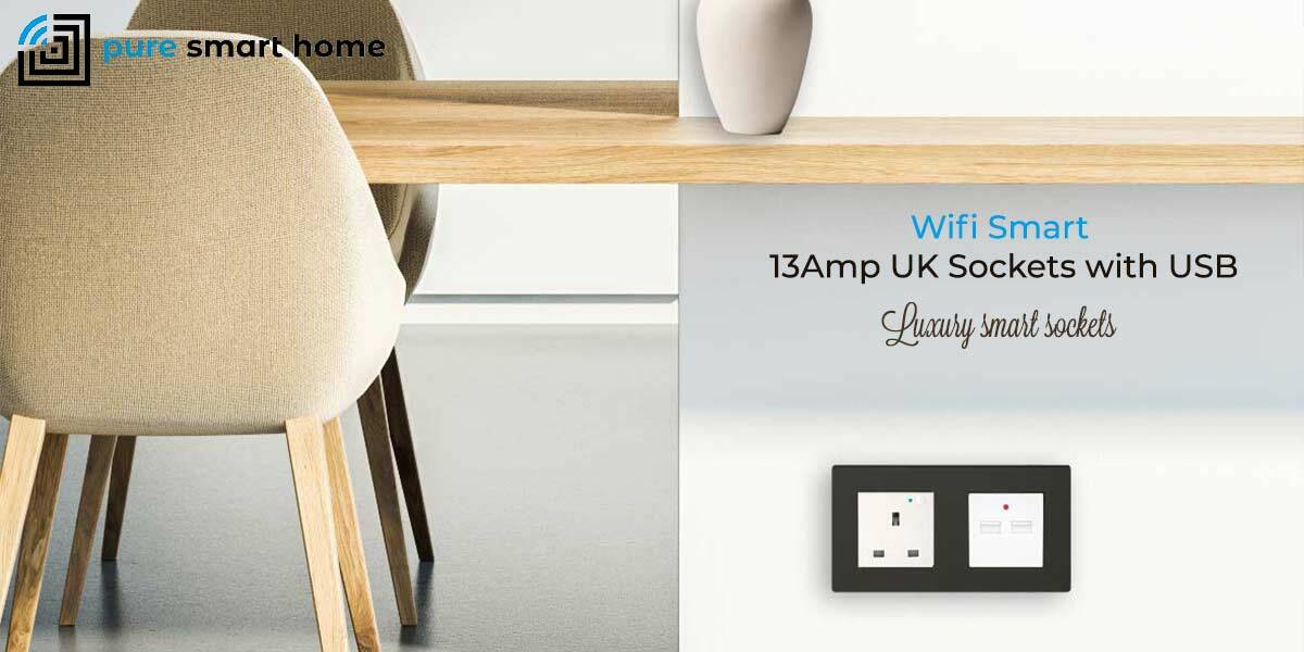 Pure Glass Wifi Smart 13Amp Sockets with USB