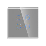 Four Gang Pure Glass Wifi Smart Switch - No Neutral or Neutral - Multiple Way