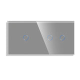Twin Three Gang Pure Glass Wifi Smart Switch - No Neutral Dimmer Kit - 3 Modules