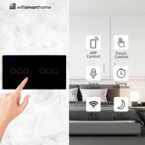 Pure Glass Twin Six Wifi Smart Light Switch - No Neutral or Neutral - Multiple Way