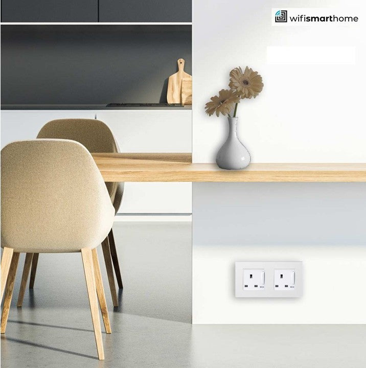 Pure Glass - Double Luxury UK Socket - 13 AMP - with Switch