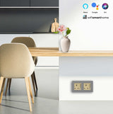 Pure Glass - Double Luxury UK Socket - 13 AMP - with Switch