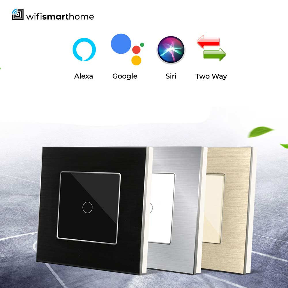 Brushed steel wifi smart switch, no neutral, 25mm back box