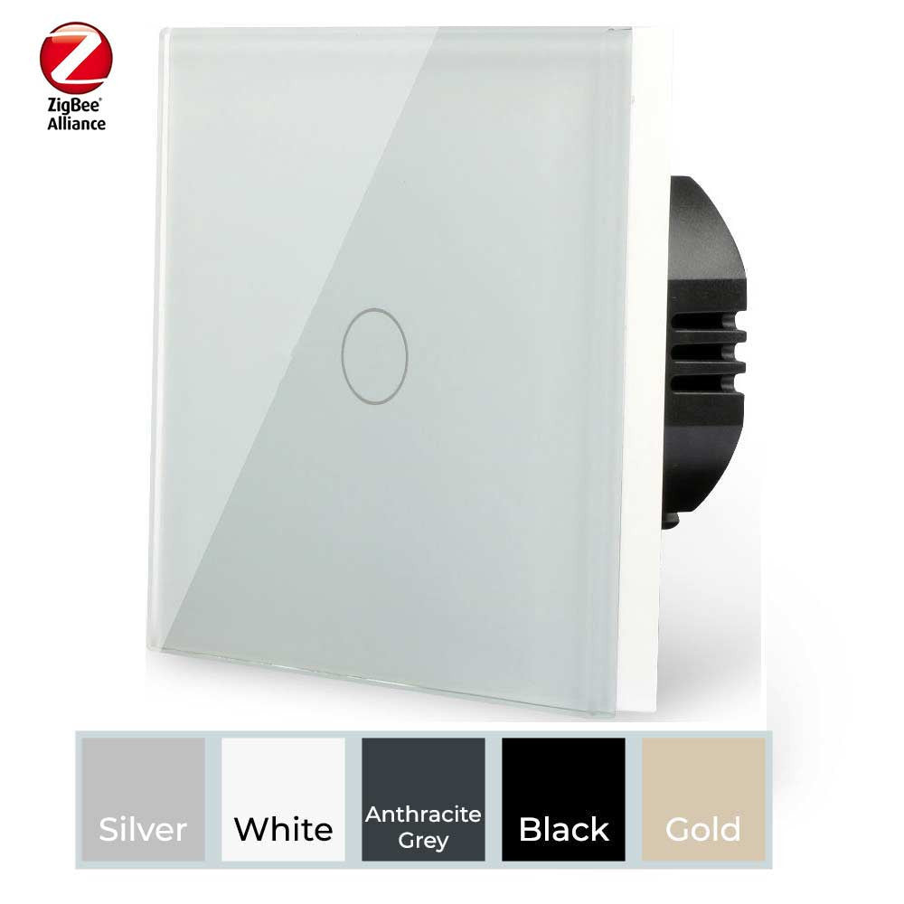 Zigbee DIMMER Pure Glass One Gang Wifi Smart Switch - Neutral Required