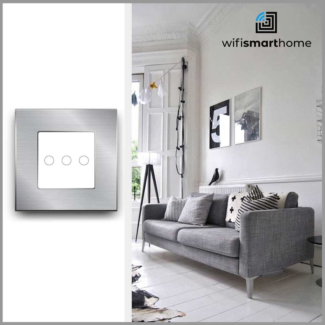 Prestige Pro Three Gang Wifi Smart Light Switch - No Neutral or Neutral