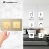 Prestige Pro Two Gang - Double Plate - Wifi Smart Switch - No Neutral or Neutral