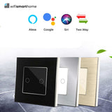 Brushed steel wifi smart switch, no neutral, 25mm back box 2 gang