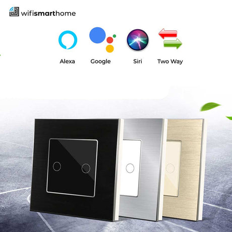Brushed steel wifi smart switch, no neutral, 25mm back box 2 gang