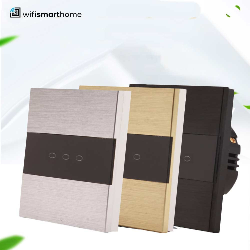 Brushed steel led luxury light switch