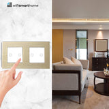 Prestige Pro - Four Gang - Double Plate - Standard Light Switch - Non Wifi