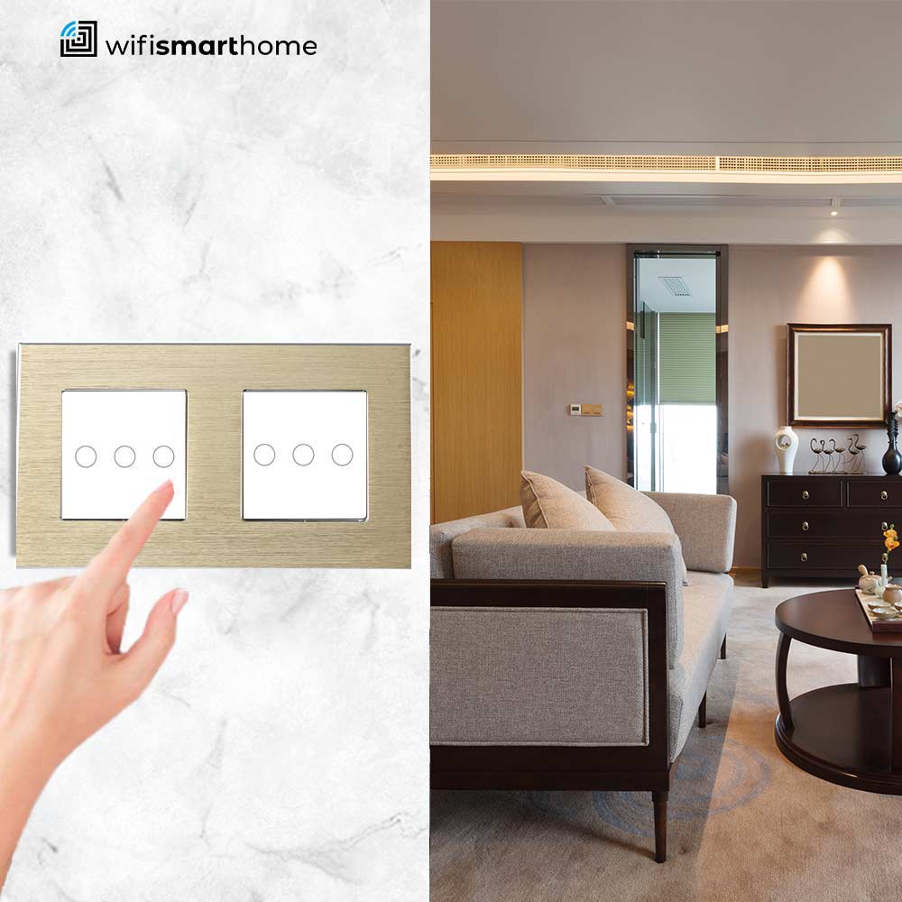 Prestige Pro - Six Gang - Double Plate - Standard Light Switch - Non Wifi