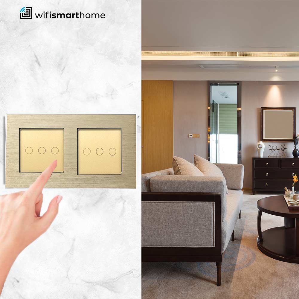 Prestige Pro - Six Gang - Double Plate - Standard Light Switch - Non Wifi