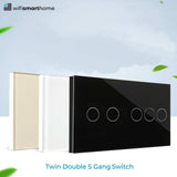 luxury glass led touch switch double glass light switch