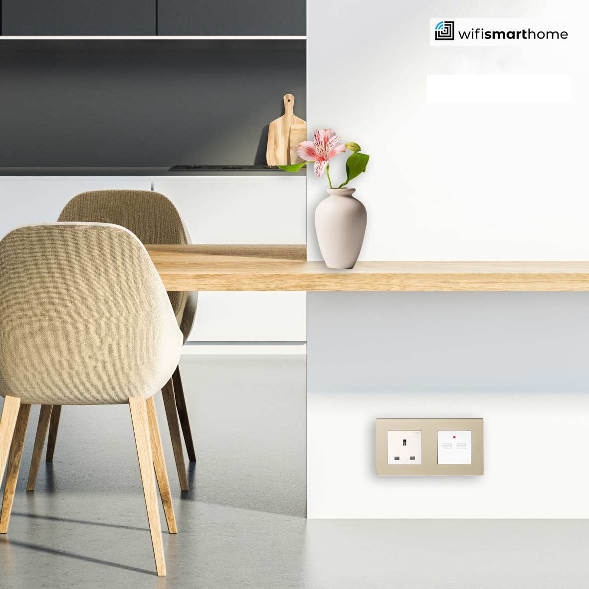 Pure Glass - USB Double Luxury UK Socket - 13 AMP