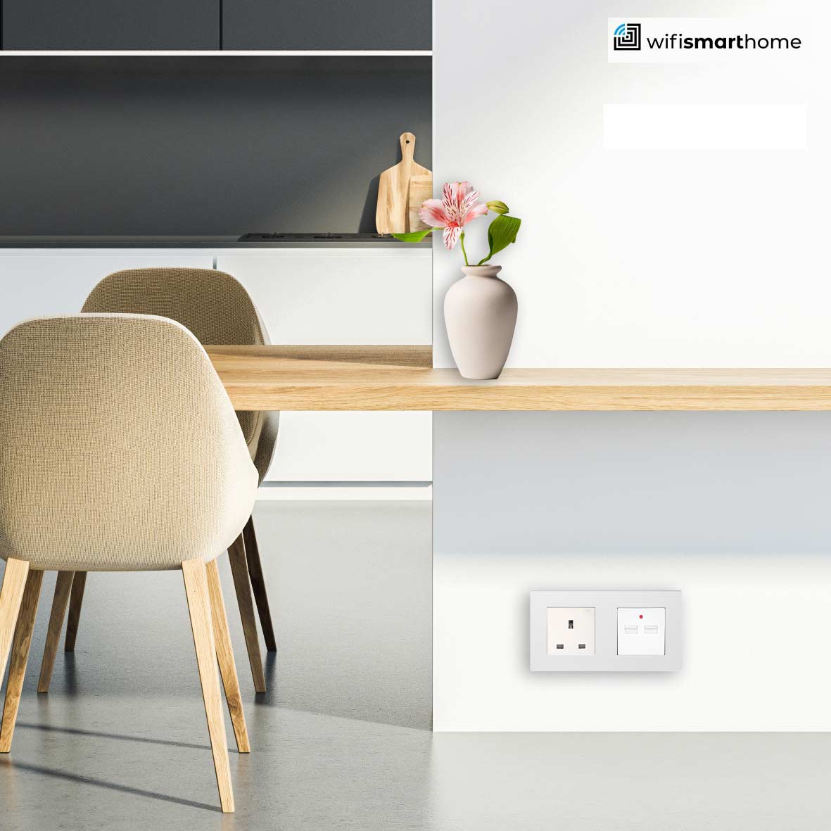 Pure Glass - USB Double Luxury UK Socket - 13 AMP