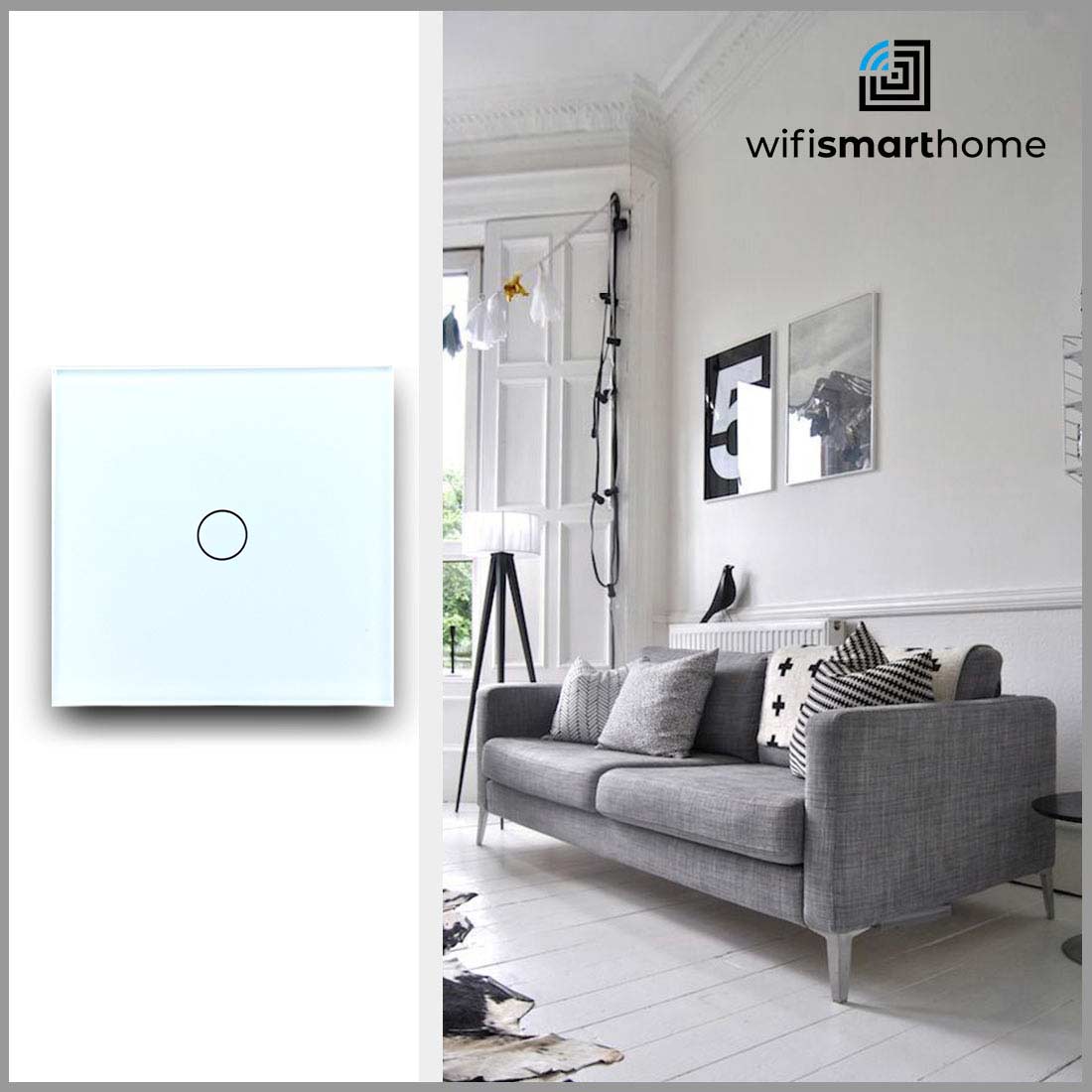 Zigbee DIMMER Pure Glass One Gang Wifi Smart Switch - Neutral Required