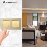 Prestige Pro - Two Gang - Double Plate - Standard Light Switch - Non Wifi - Two Way