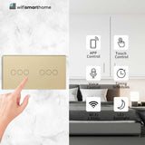 Pure Glass Twin Six Gang Wifi Smart Dimmer (Plus) Switch