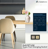 Pure Glass - USB Fast Charge Double Luxury UK Socket - 13 AMP