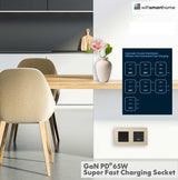 Pure Glass - USB Fast Charge Double Luxury UK Socket - 13 AMP