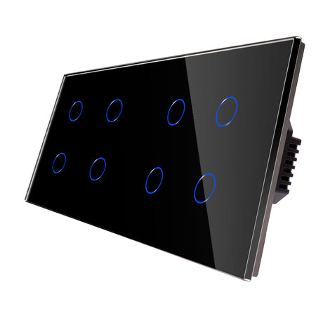 8 Gang Smart Wi-Fi Switch Neutral and No Neutral Black