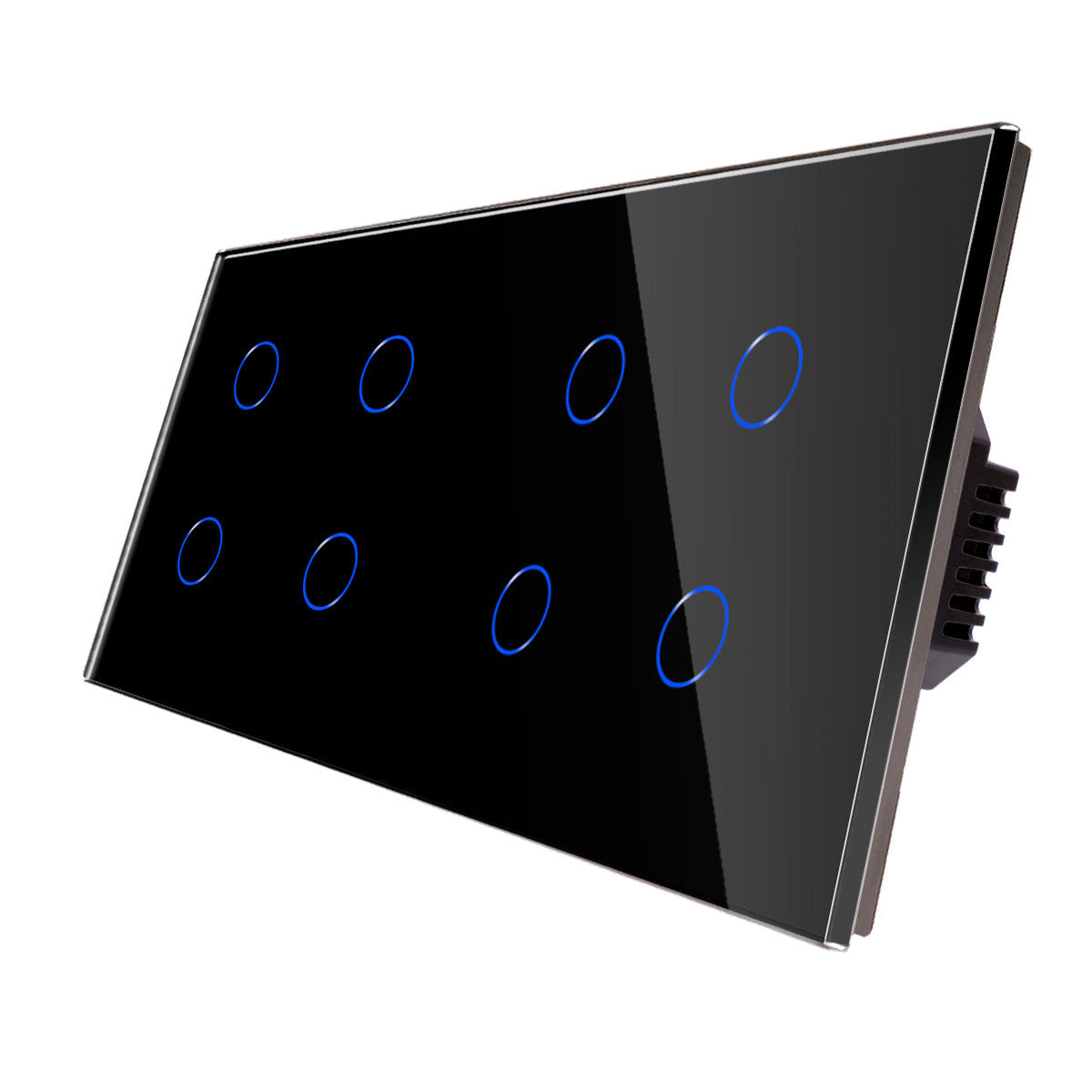 8 Gang Smart Wi-Fi Switch Neutral and No Neutral Black
