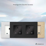 luxury double UK Socket Prestige Pro Brushed Aluminium
