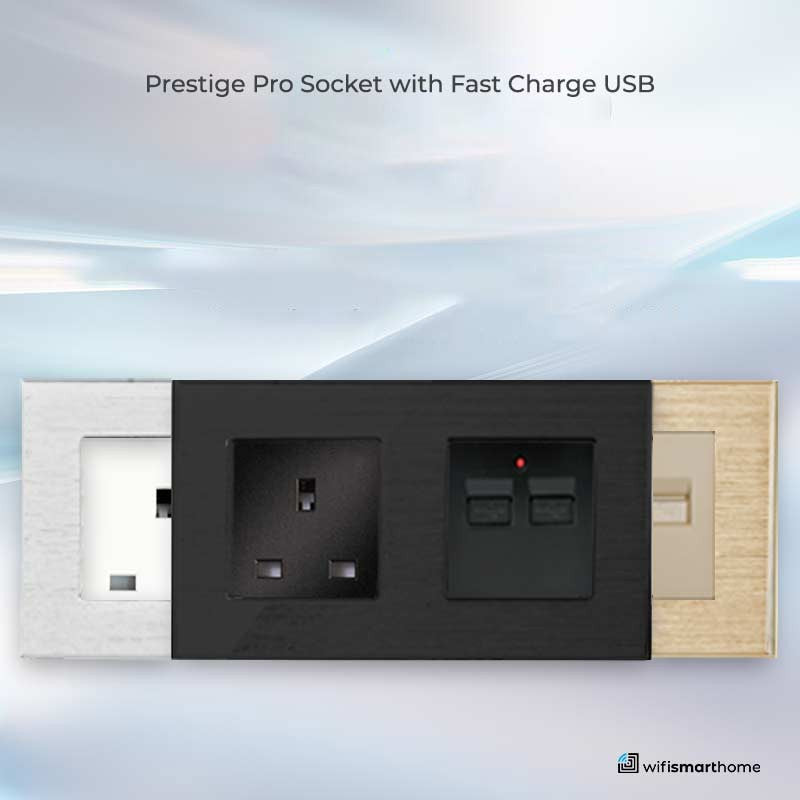 Prestige Pro -USB -Double Luxury UK Socket - 13 AMP