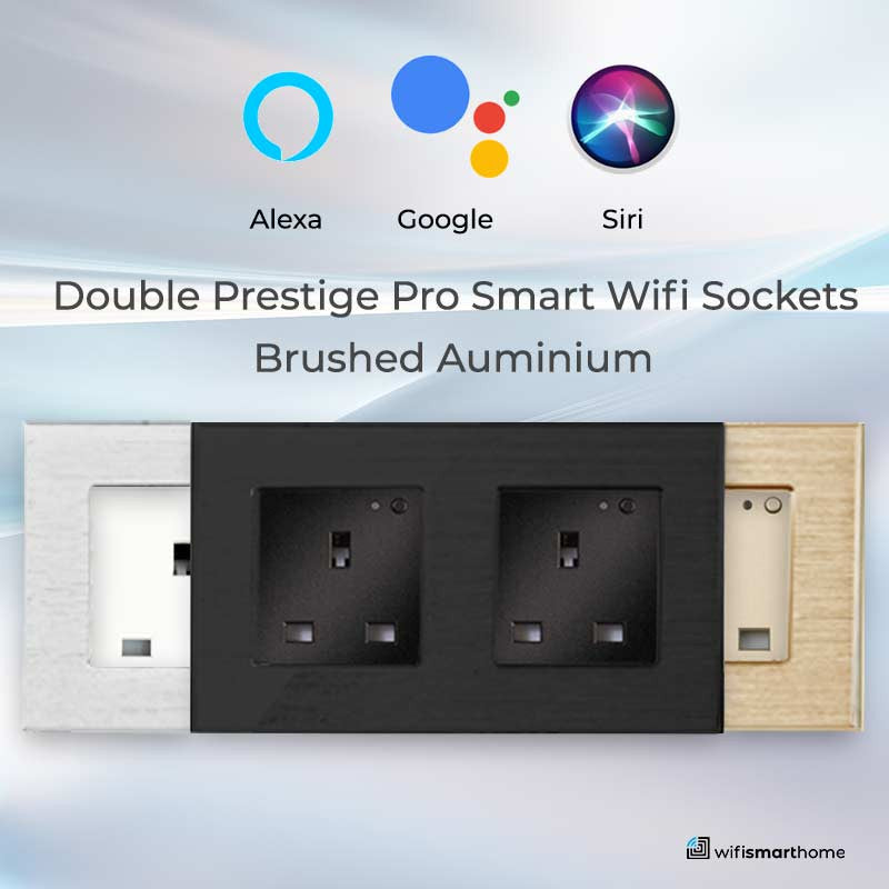 Brushed steel wifi sockets for smart home UK