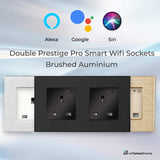 Brushed steel wifi sockets for smart home UK