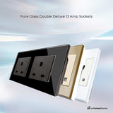 Pure Glass - Double Luxury UK Socket - 13 AMP