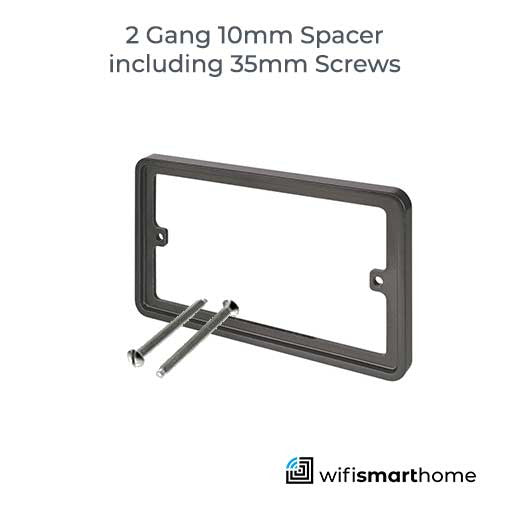 double 10mm black 2 gang spacer for electric sockets and switches