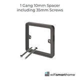 WiFi Smart Switch Black 1 Gang Spacer Plate