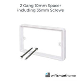 Double white spacer plate for switches and sockets