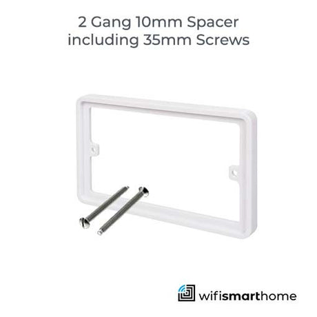 Double white spacer plate for switches and sockets