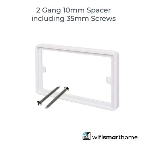 Double white spacer plate for switches and sockets